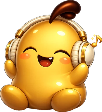 The Sheetly mascot wearing headphones